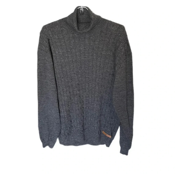 Joseph Abboud Gray Wool Blend Turtleneck Men’s. Sweater with elbow pads XL - Picture 1 of 13